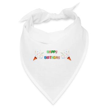 Herzlichen Glückwunsch zum Geburtstag, Regenbogen - Bandana - Weiß - Vorne