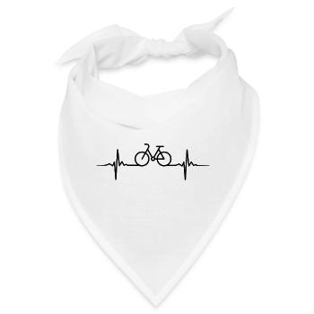 Radfahrer Geschenk Fahrrad Herzschlag - Bandana - Weiß - Vorne