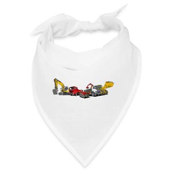 Baumaschinen Fuhrpark - Bandana - Weiß - Vorne