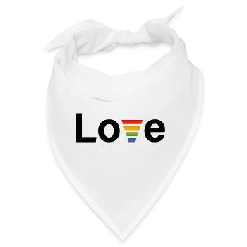 CSD Regenbogen love Shirt - Bandana - Weiß - Vorne