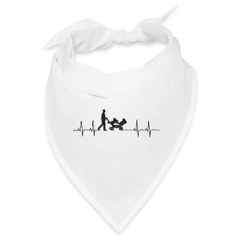 Herzschlag Kinderwagen Zwillinge Kardiogramm - Bandana - Weiß - Vorne