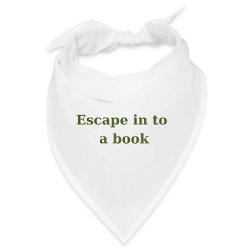 Entfliehen Sie in ein Buch - Olivgrün - Bandana - Weiß - Vorne