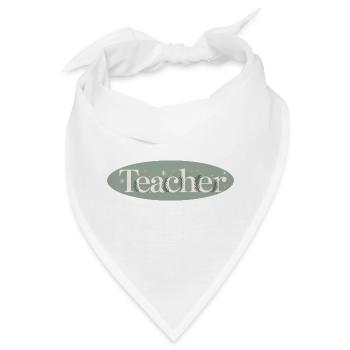 Winterlicher Lehrer Schriftzug Tannenzweige - Bandana - Weiß - Vorne