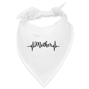 Mother Herzschlag Schriftzug - Bandana - Weiß - Vorne