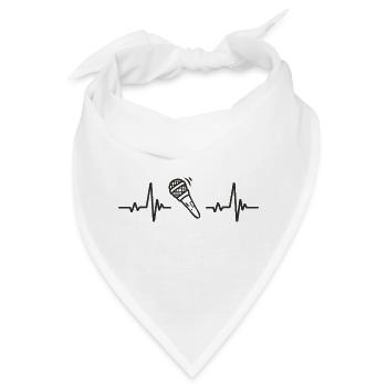 Mikrofon singt Musik Rhythmusstimme Bühnenherz - Bandana - Weiß - Vorne