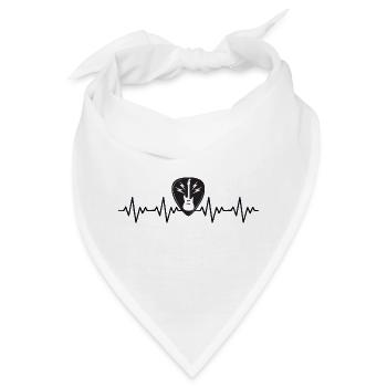 Plektron Plektrum Gitarre Gitarrist EKG Herzschlag - Bandana - Weiß - Vorne