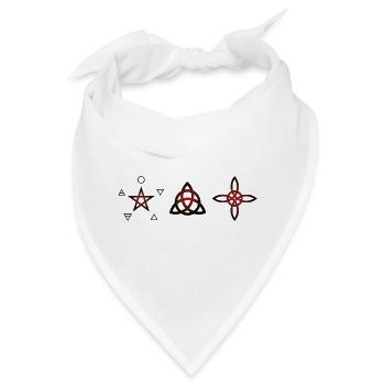 Wicca-Symbole – Mystische Kunst - Bandana - Weiß - Vorne