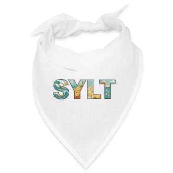 SYLT – Inselleben im Buchstaben-Design - Bandana - Weiß - Vorne