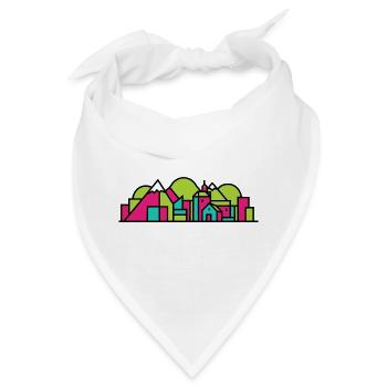 Dornbirn City Skyline Red House Moderne Linienkunst - Bandana - Weiß - Vorne