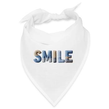 Smile Patchwork Trend Lettering Stil Handmade - Bandana - Weiß - Vorne