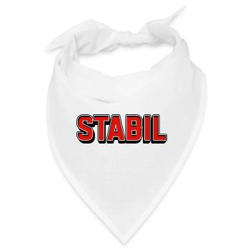 Stabil Knallrot Blockschrift - Bandana - Weiß - Vorne