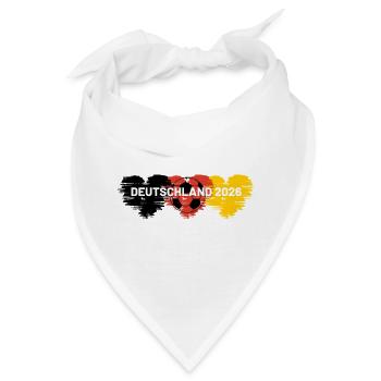 Fußball Herz Deutschland 2026 - Bandana - Weiß - Vorne