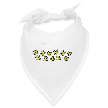 Ahornblatt Blätter Laub - Bandana - Weiß - Vorne