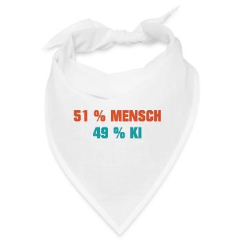 51 % Mensch · 49 % KI - Bandana - Weiß - Vorne