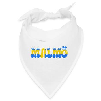 Malmö Blau-Gelb, Typo-Stadt, Schweden, - Bandana - Weiß - Vorne