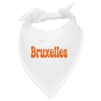 Brüsseler Orange Tippfehlerblasen - Bandana - Weiß - Vorne