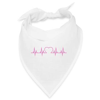 Herzschlag EKG  - Bandana - Weiß - Vorne