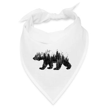 Bär (Wald, used) - Bandana - Weiß - Vorne