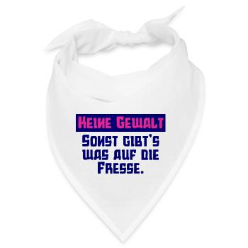 keine gewalt - Bandana - Weiß - Vorne