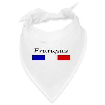Französische Trikolore - Bandana - Weiß - Vorne