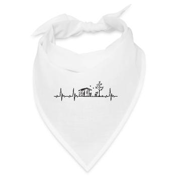 Kleingarten Freizeitgarten Gärtner Heartbeat - Bandana - Weiß - Vorne