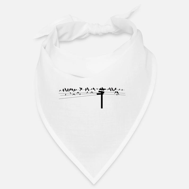 Oiseaux assis ensemble sur une ligne électrique Bandana