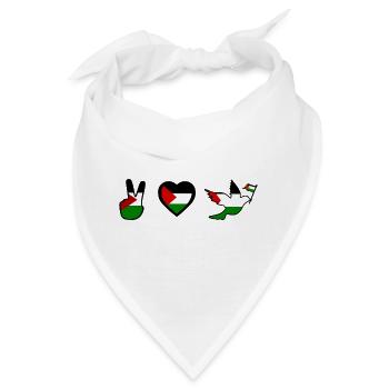 Free palestine - Bandana - Weiß - Vorne