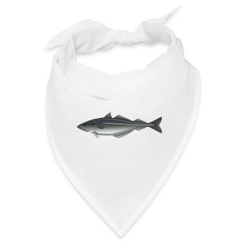 Seelachs Natur für Angler in Norwegen oder Island - Bandana - Weiß - Vorne