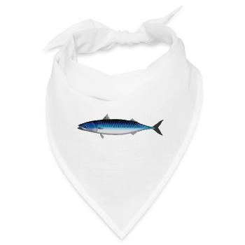 Makrele Natur für Angler in Skandinavien, Norwegen - Bandana - Weiß - Vorne
