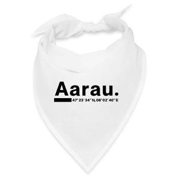 Aarau Koordinaten Aargau Aarauer Aarauerin - Bandana - Weiß - Vorne