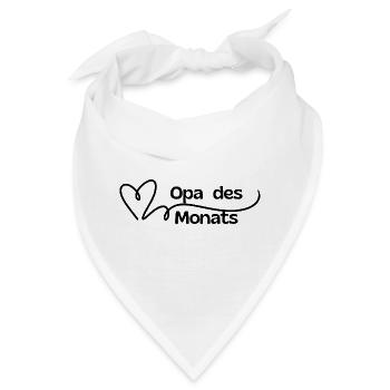 Opa des Monats Herz - Bandana - Weiß - Vorne