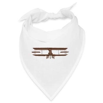 Vintage Flugzeug Doppeldecker Design - Bandana - Weiß - Vorne