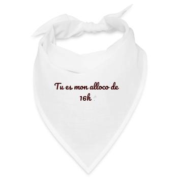 Ivorisches Humor-T-Shirt mit der Aufschrift "Du bist mein 16 Uhr Alloco - Bandana - Weiß - Vorne