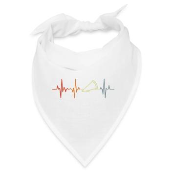 Vintage Megaphon Herzschlag - Bandana - Weiß - Vorne