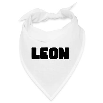 Leon Name - Bandana - Weiß - Vorne