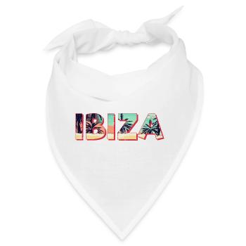 Ibiza Insel Strand Retro Palmen Vintage Souvenir - Bandana - Weiß - Vorne