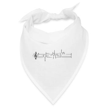 Musik Musikblatt Noten Herzschlag Musiker - Bandana - Weiß - Vorne