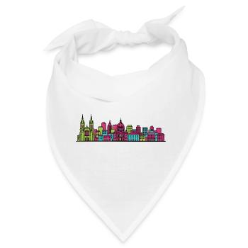Montpellier Stadtsilhouette Arc de Triomphe Art - Bandana - Weiß - Vorne