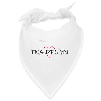 Trauzeugin Herz Junggesellinenabschied - Bandana - Weiß - Vorne