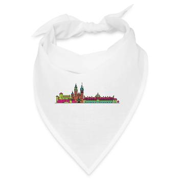 Skyline der Stadt Krakau, Schloss Wawel, Moderne Kunst - Bandana - Weiß - Vorne