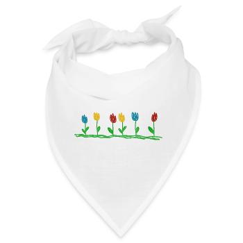 Garten Blumen Natur Gärner Blumenbeet - Bandana - Weiß - Vorne