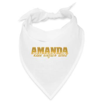 Spruch Amanda - Bandana - Weiß - Vorne