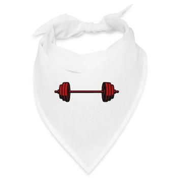 Langhantel Gewichte Vektor Icon - Bandana - Weiß - Vorne