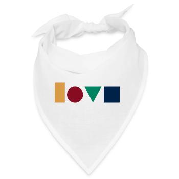 LOVE – Geometrisches Design - Bandana - Weiß - Vorne