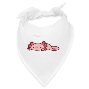 Niedliches, entspannendes Axolotl - Bandana - Weiß - Vorne