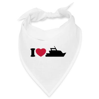 I love my yacht - Ich liebe meine Yacht - Bandana - Weiß - Vorne
