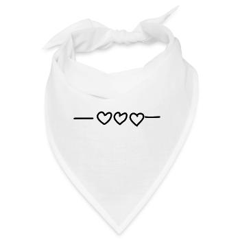 Herzen Herz - Bandana - Weiß - Vorne