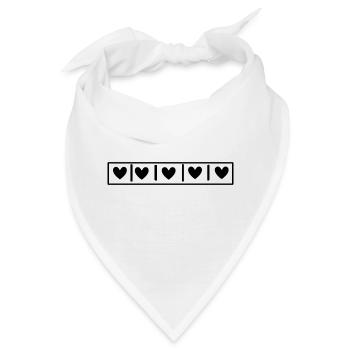 Herzen Quadrate - Bandana - Weiß - Vorne