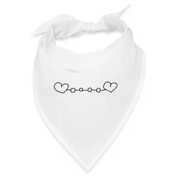 Herzen Herz - Bandana - Weiß - Vorne