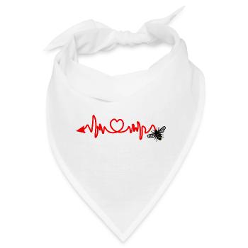 Cardio-Herzfrequenz, Biene mit Stachel oder Pfeil - Bandana - Weiß - Vorne